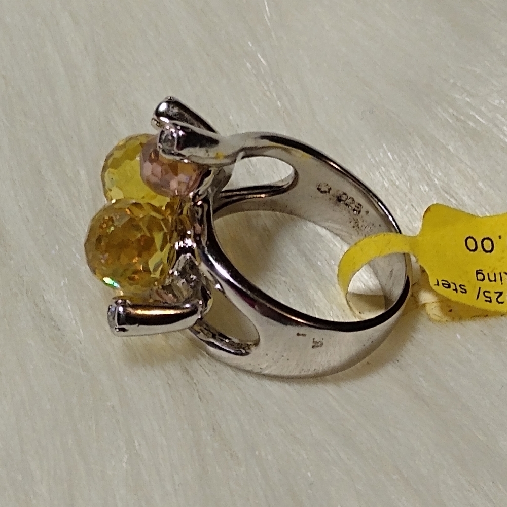 Unique Sphere Gemstone Ring, S 7.5 - image 5